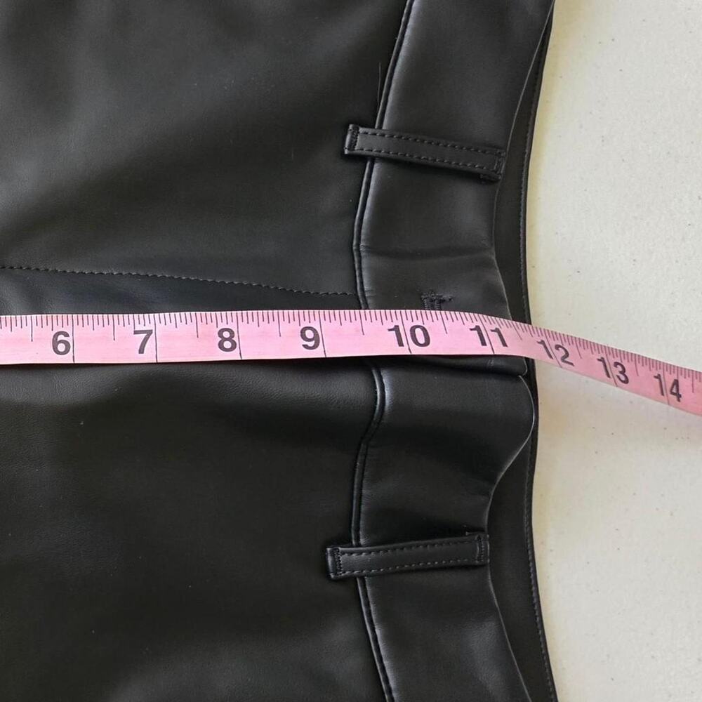 new whbm Black faux leather wide leg pants 4 - Picture 4 of 7